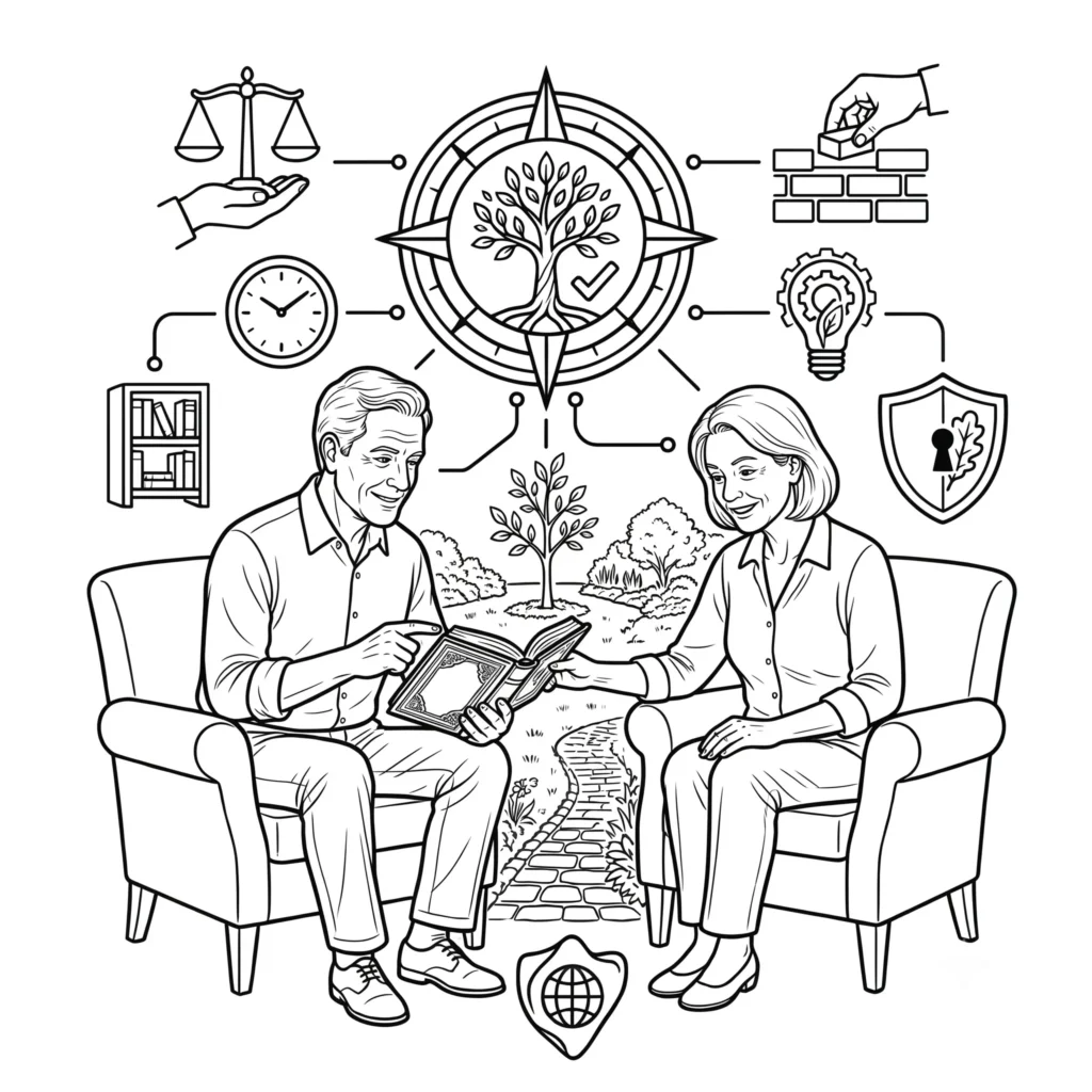 Practical Wisdom Couple at a table