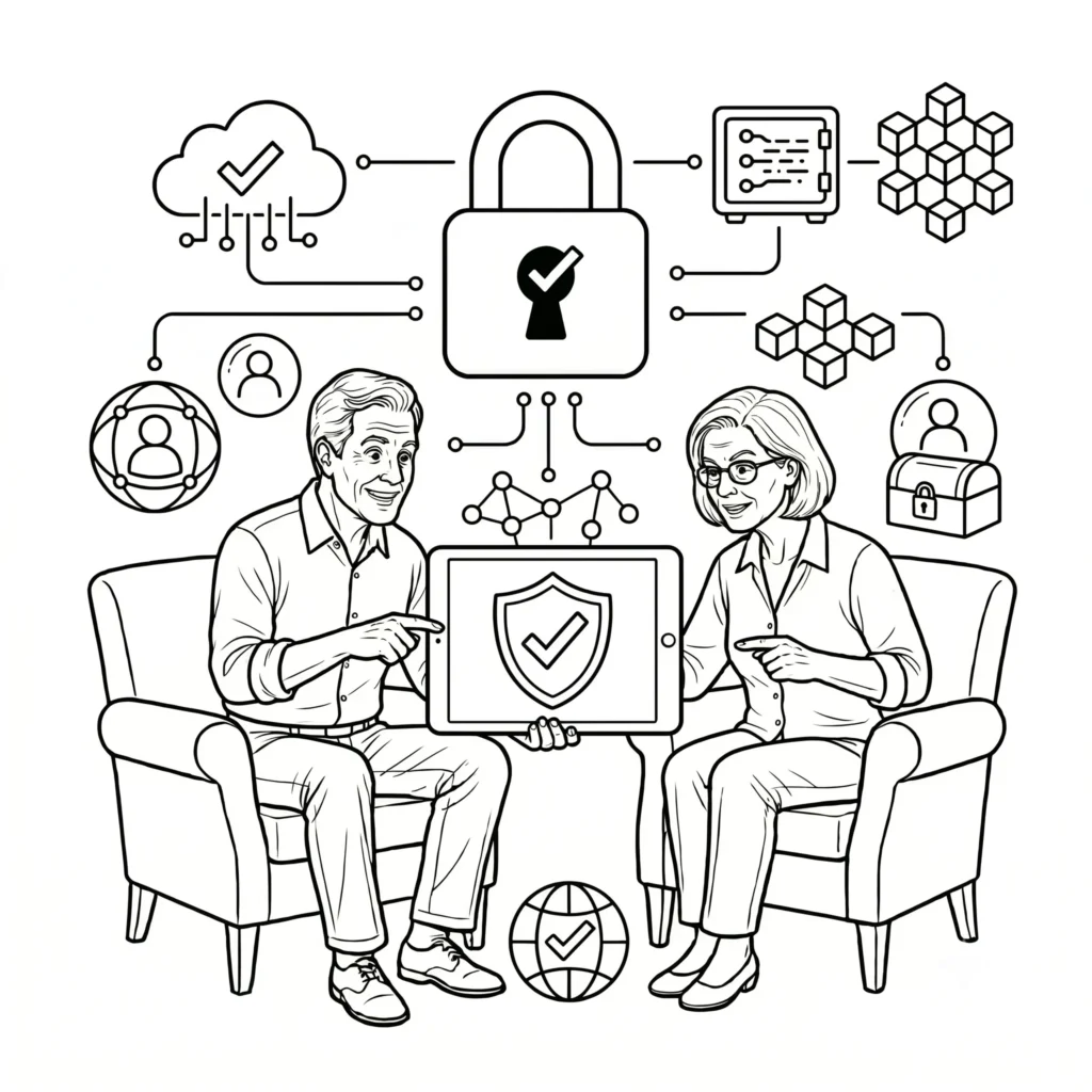 Security & Online Safety couple at table webp